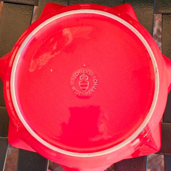 Waechtersbach Holiday Bowl Christmas Tree 10" Red Star Shaped Dish Germany - Picture 3 of 4
